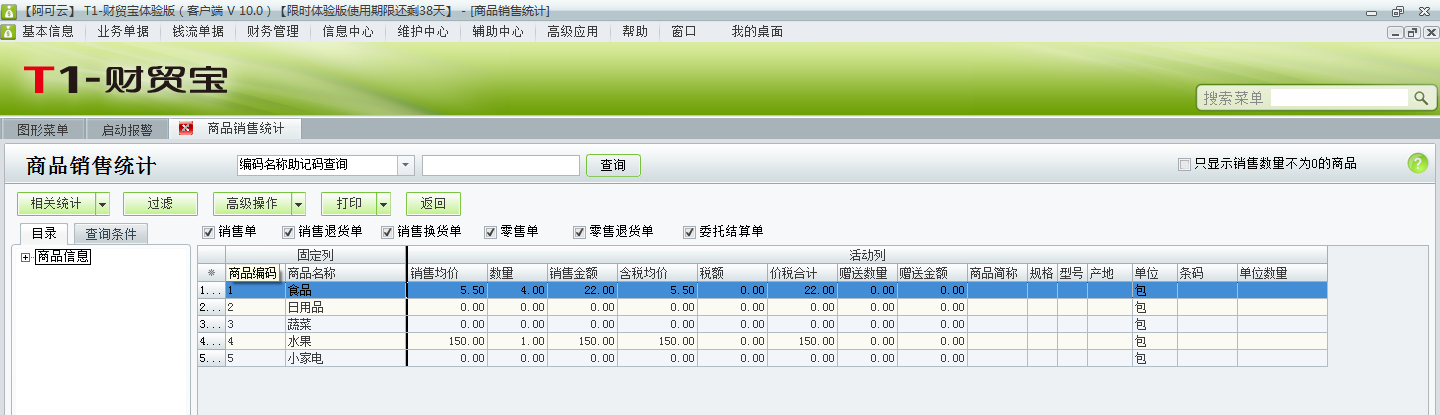 用友t1財貿(mào)寶10.0如何查詢銷售統(tǒng)計？